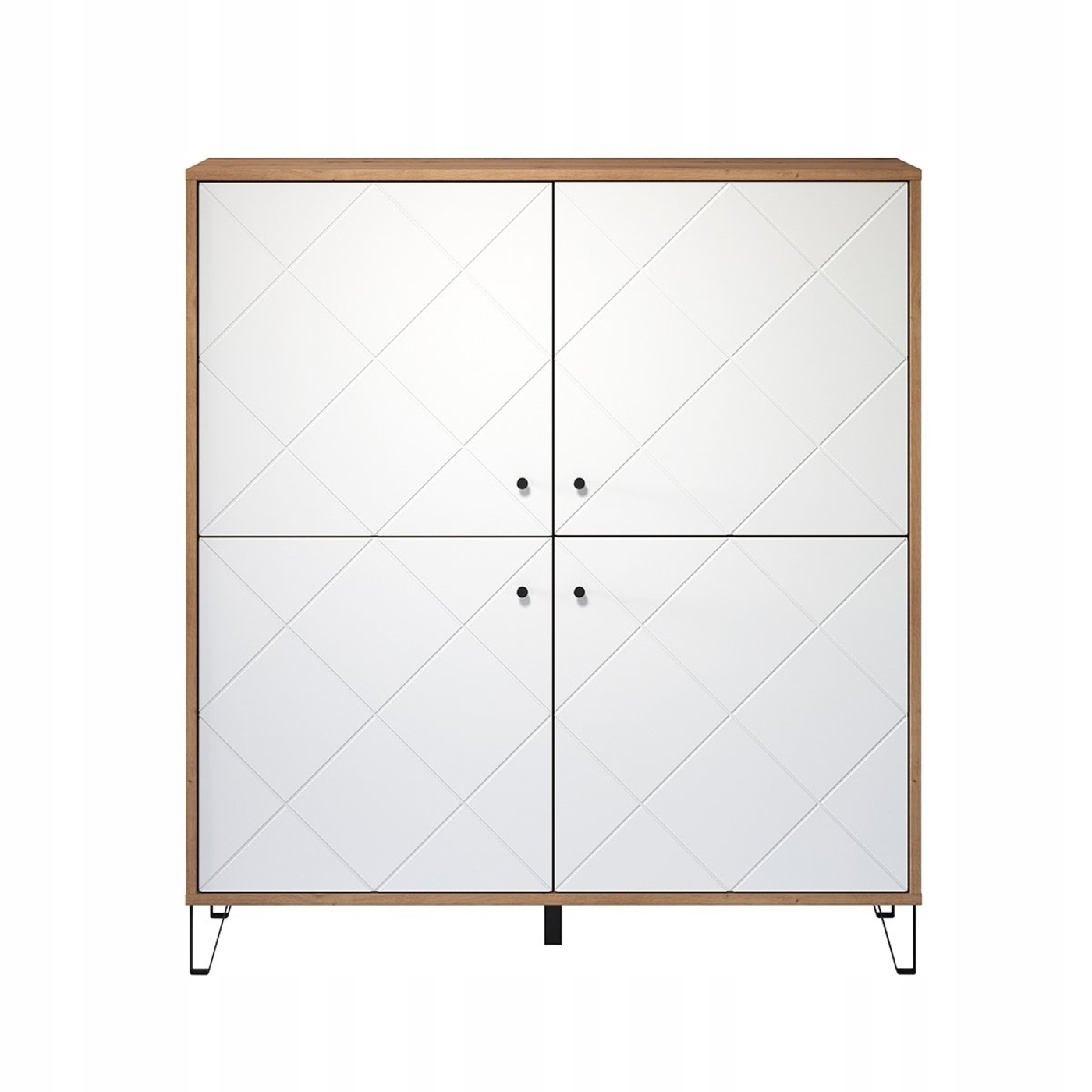 Calicosy 4-drzwiowy biały matowy highboard L123 cm Touch