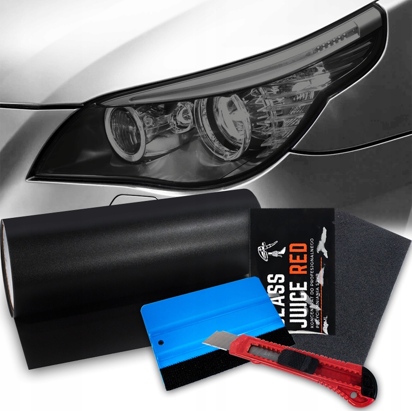 Folia Do Oklejania Przyciemniania Reflektorów Kloszy Lamp Czarny Mat 1M