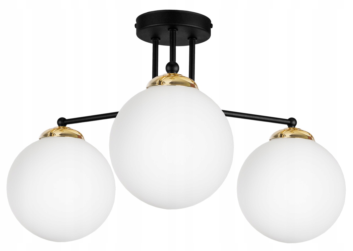 Lampa Sufitowa Wisząca Szklana Kule Złota Loft Led
