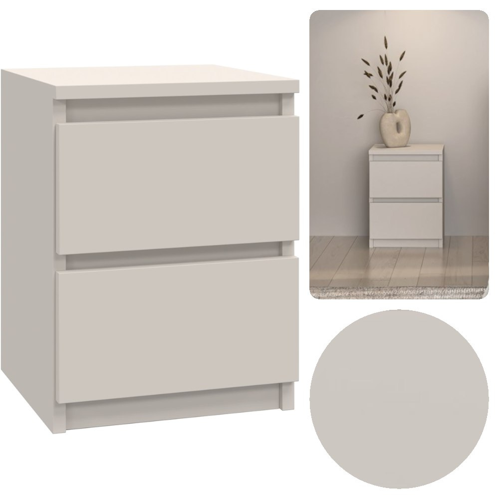 Praktyczna Szafka Nocna Stolik Szuflady Malwa M2 Kaszmir beż