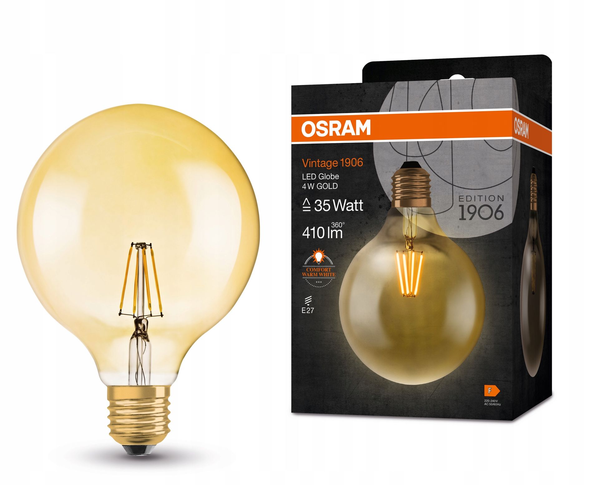 Osram Led żarówka Vintage kula 4W 2400K E27 410lm