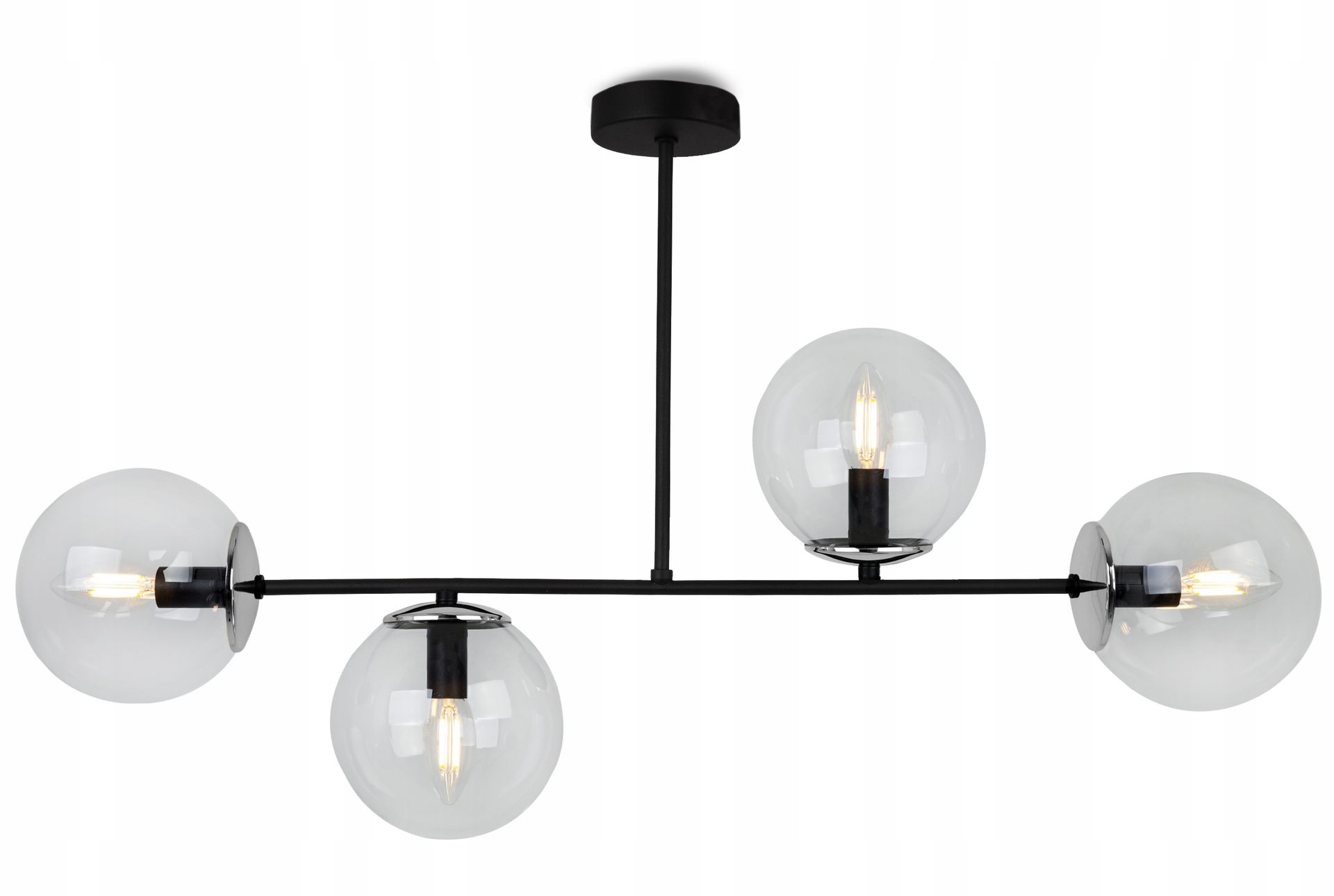 Lampa Sufitowa Wisząca Żyrandol Szklane Kule Loft Bezbarwne Nowoczesne