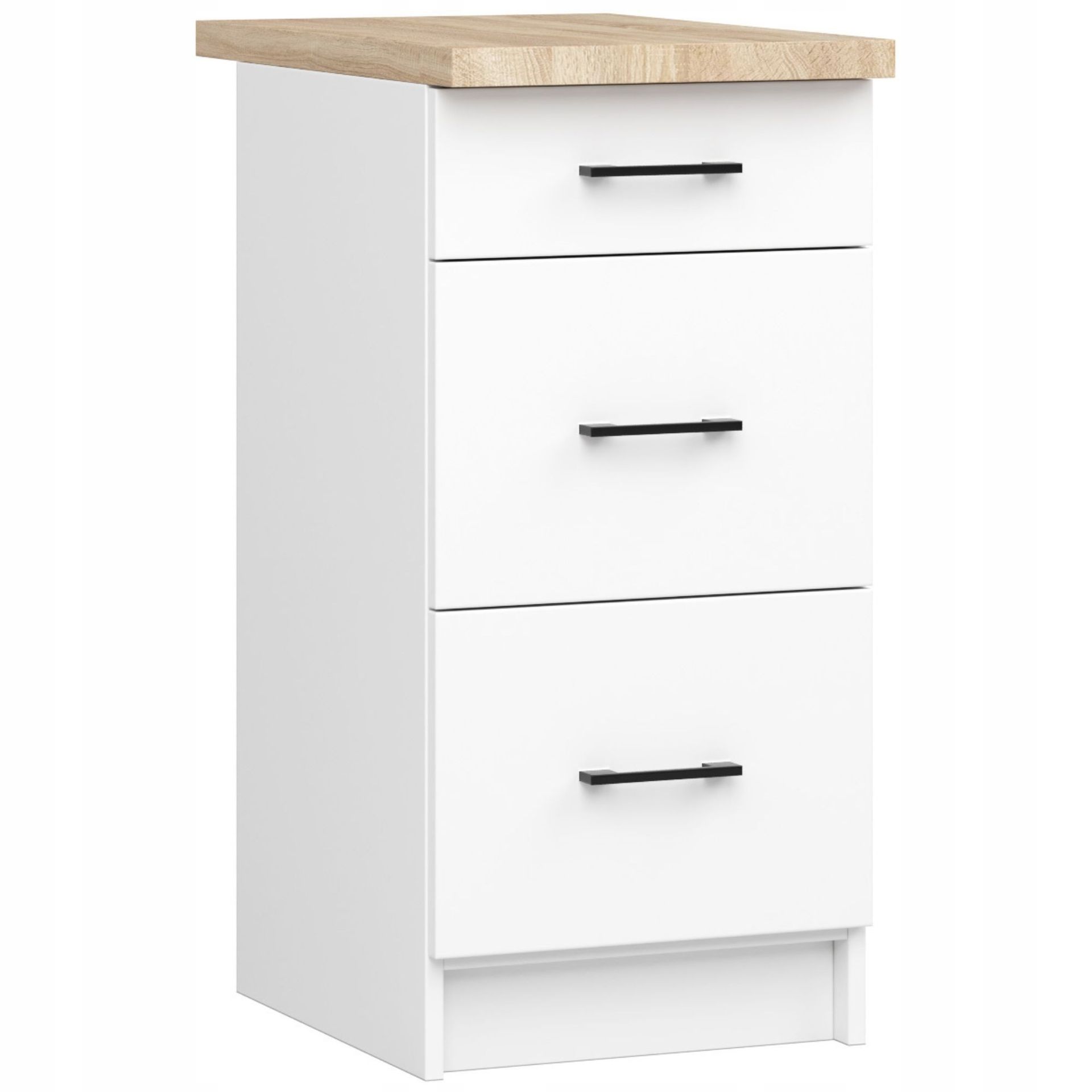 Szafka kuchenna stojąca Oliwia z blatem 40 cm 3 szuflady pojemna Biała