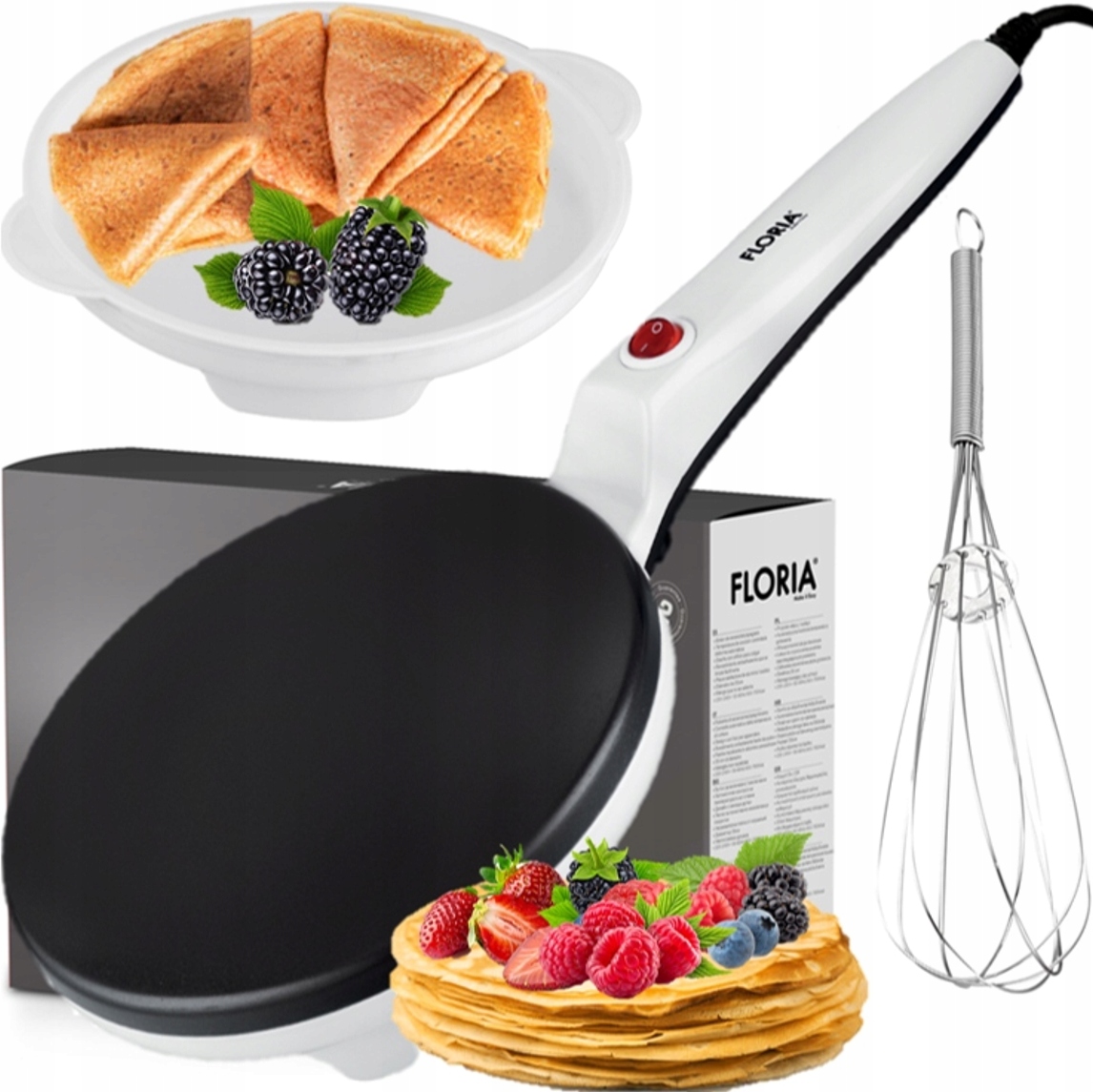 Naleśnikarka Elektryczna Automatyczna Biała Non Stick 20CM 700W