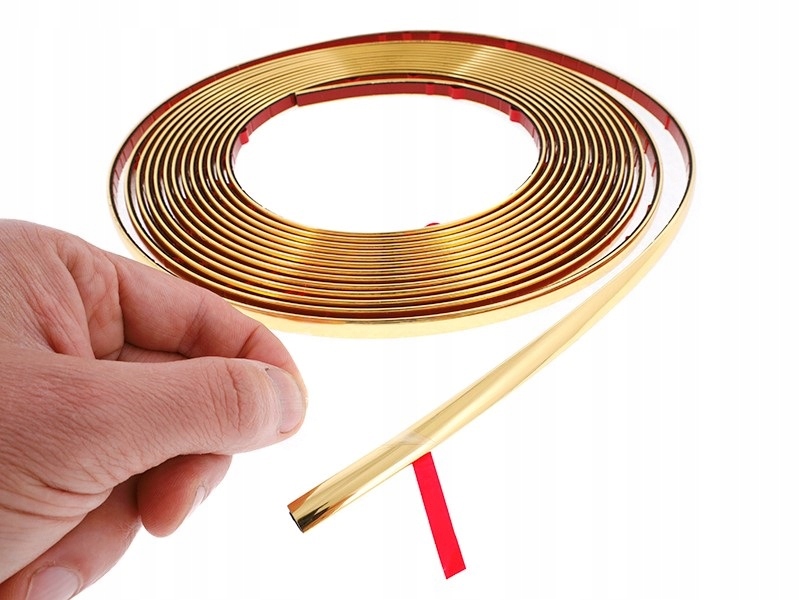 Listwa Elastyczna- Listwy Chromowe Paczka 12 mm x 4m -złota- Ozdobna