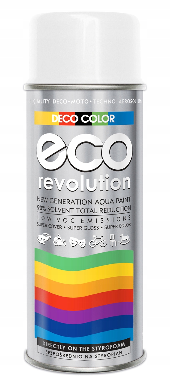 uniwersalny Lakier w sprayu Deco Color Eco Revolution 400ml biały mat 0,4 l