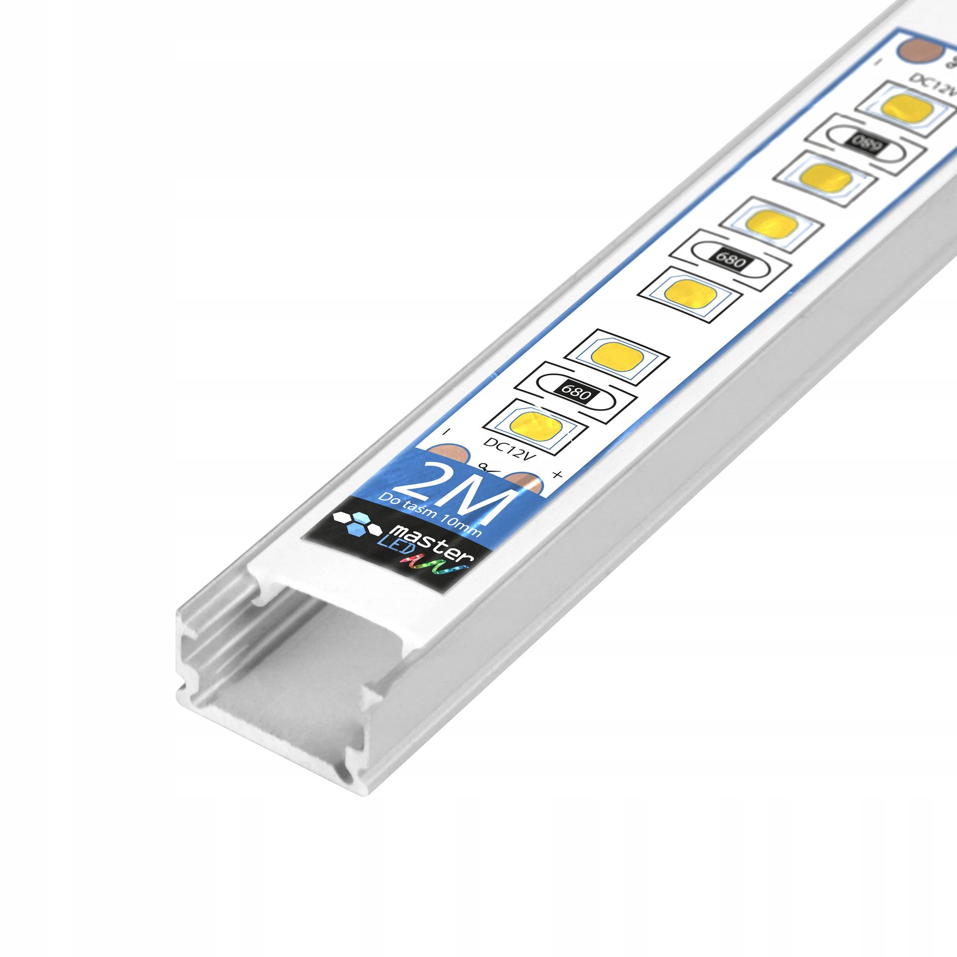 profil Led aluminiowy slim natynkowy nawierzchniowy Do Taśmy Z Kloszem 2m
