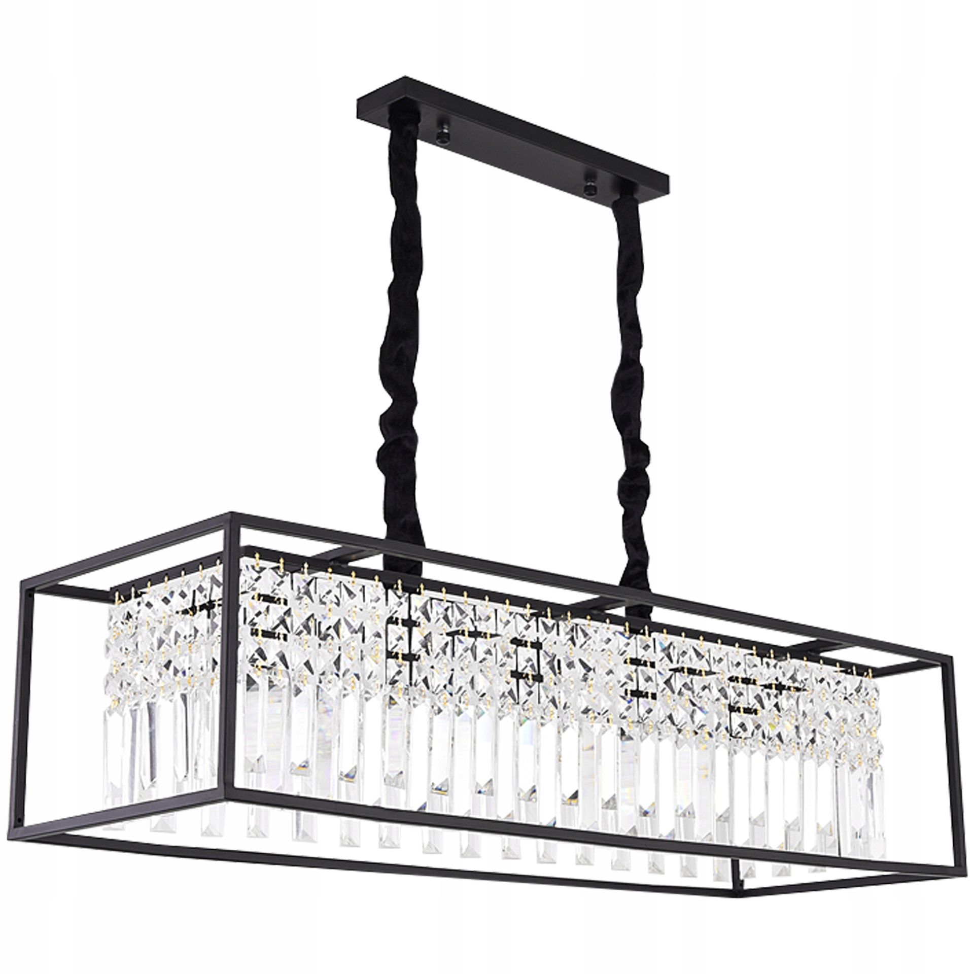 Lampa Wisząca Kryształowa Czarna 4xE27 Nowoczesna