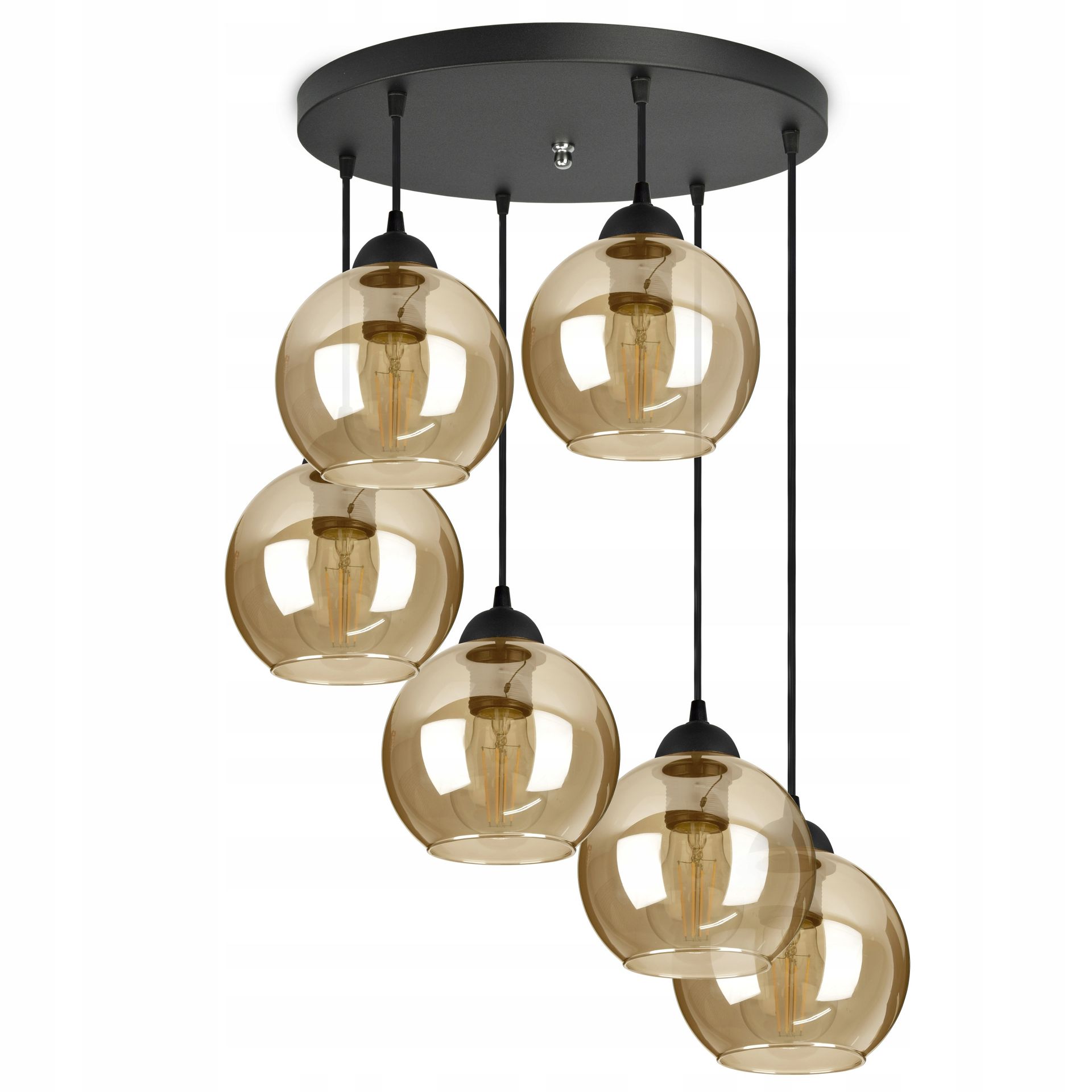 Szklana Lampa Wisząca Sufitowa Żyrandol Kule Led