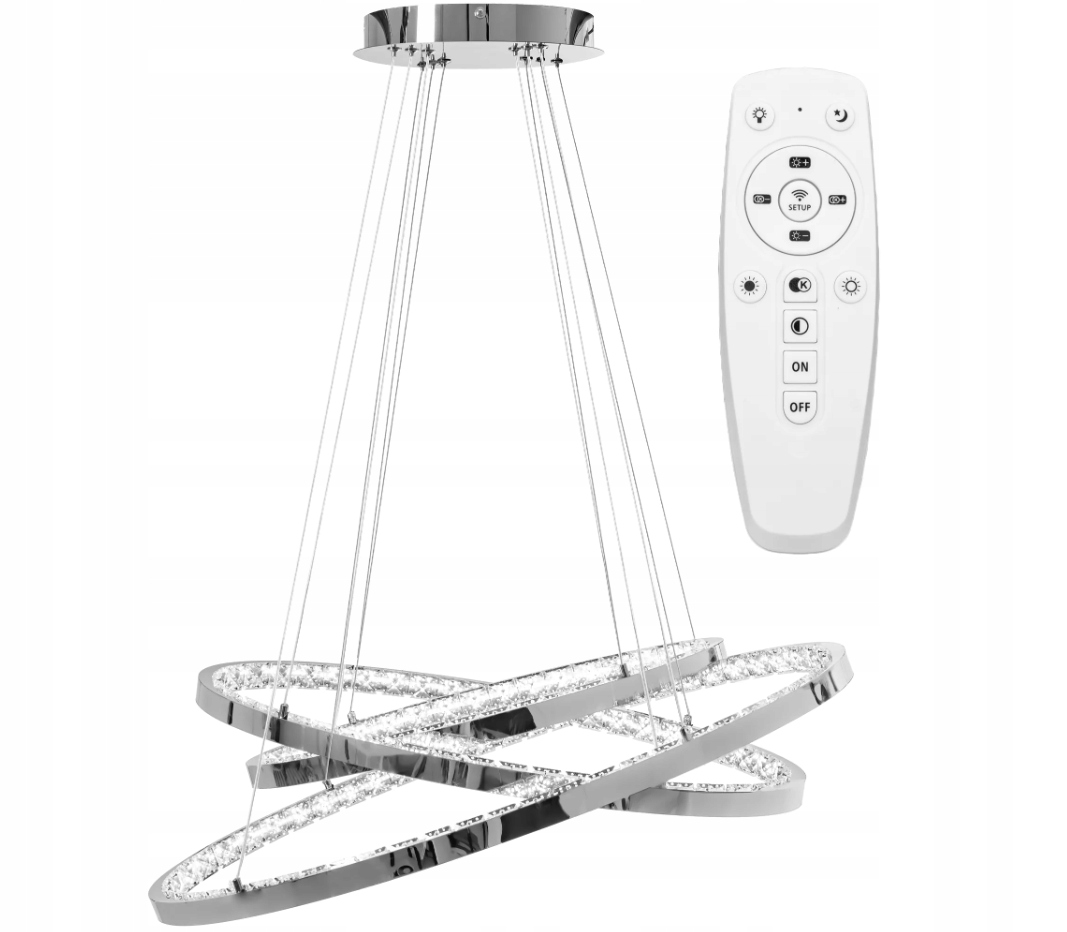 Lampa Sufitowa Led Ring Kryształowa Żyrandol Na Sufit Chrom APP772-3CP