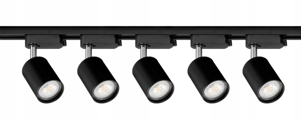 Oświetlenie Szynowe Led 5x Lampa Reflektor GU10 Szynoprzewód 2m 1-Fazowy