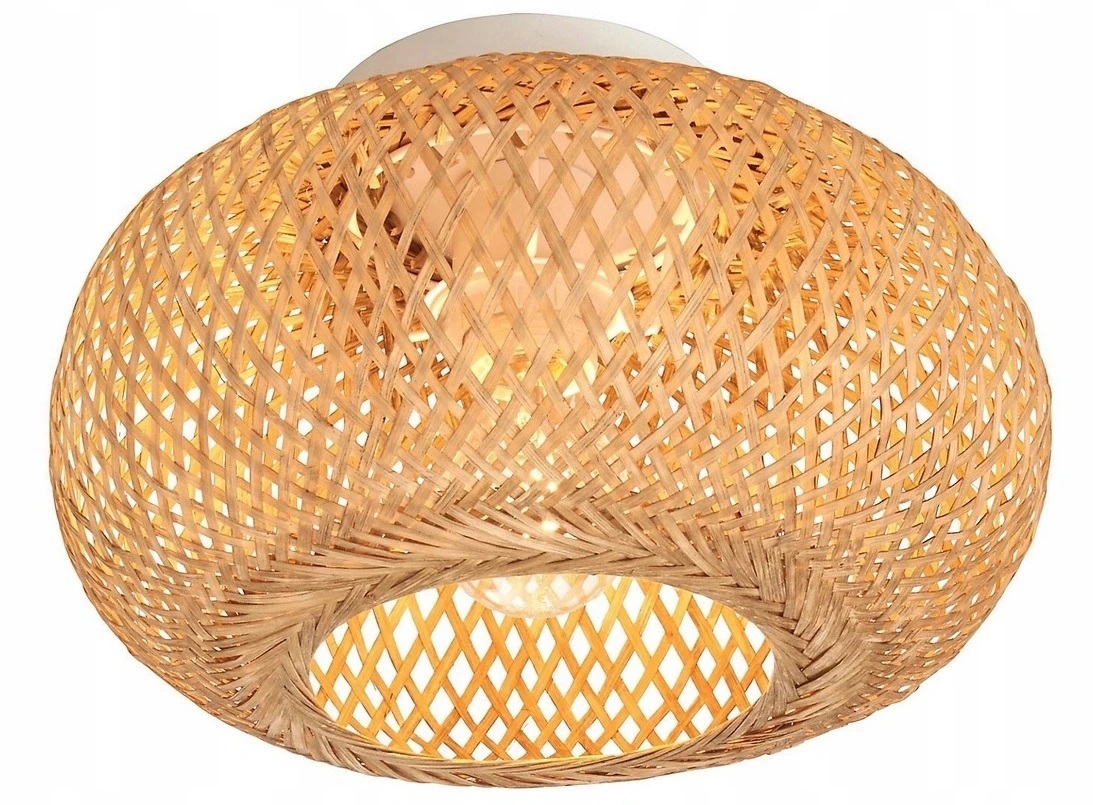 Lampa Sufitowa Wisząca Plafon Bambus salon pokój Loftowa Natural Ciepło