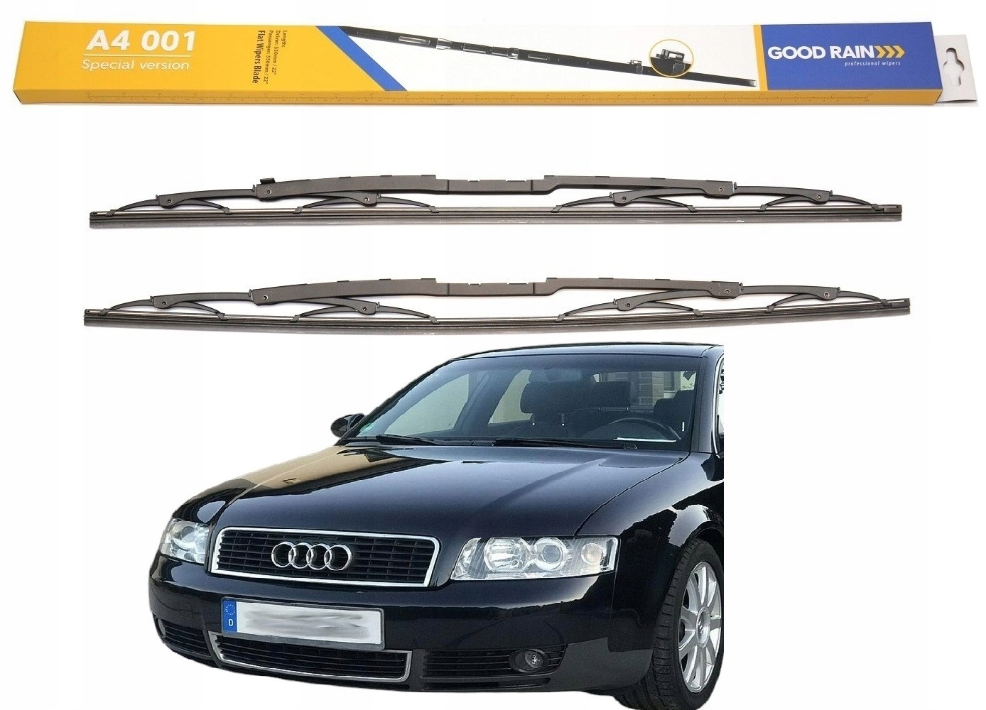 Przód Komplet 2x Wycieraczki Pióra Nowe Zestaw Audi A4 B5 B6 550/550mm