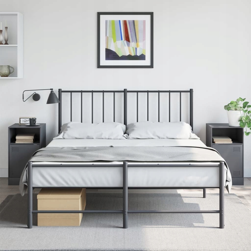 Szafki Nocne 2 Szt. Antracytowe 34,5X39X62CM Stal
