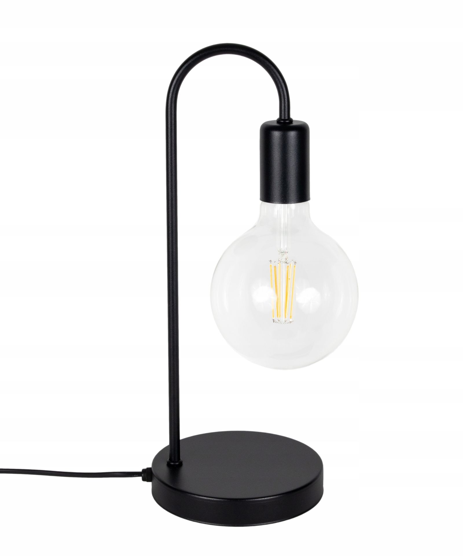 Lampka stołowa czarna loft na dużą żarówkę