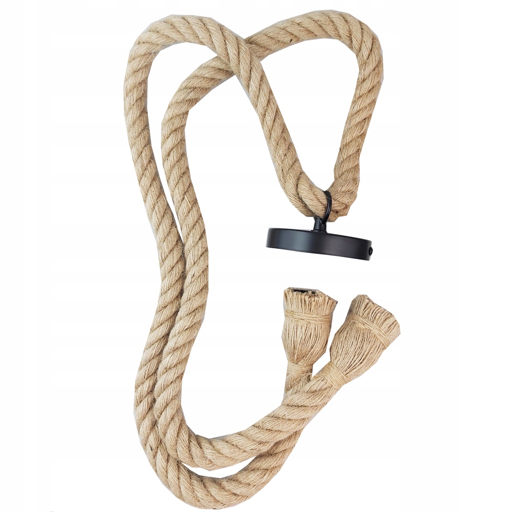 Lampa oprawa sznur jutowy konopny 2xE27 loft 1m