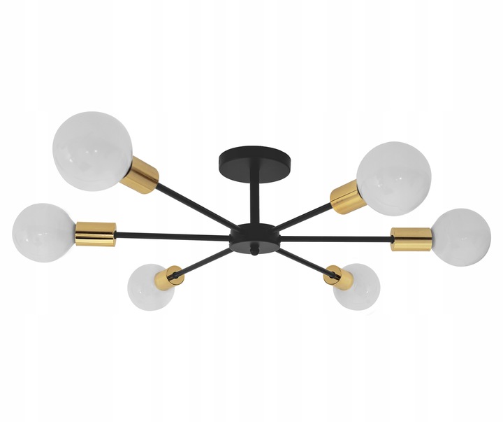 Lampa Sufitowa Żyrandol Plafon Pająk 6 Złota E27