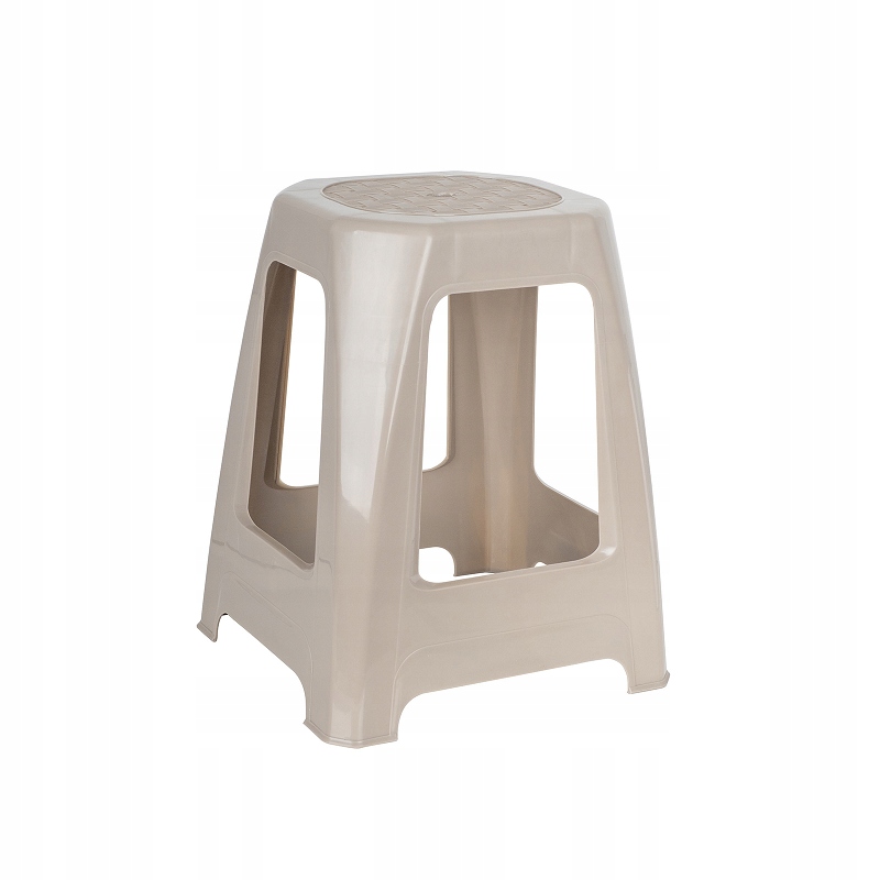Taboret plastikowy stołek krzesło do 200 Kg Soft Brązowy 46cm
