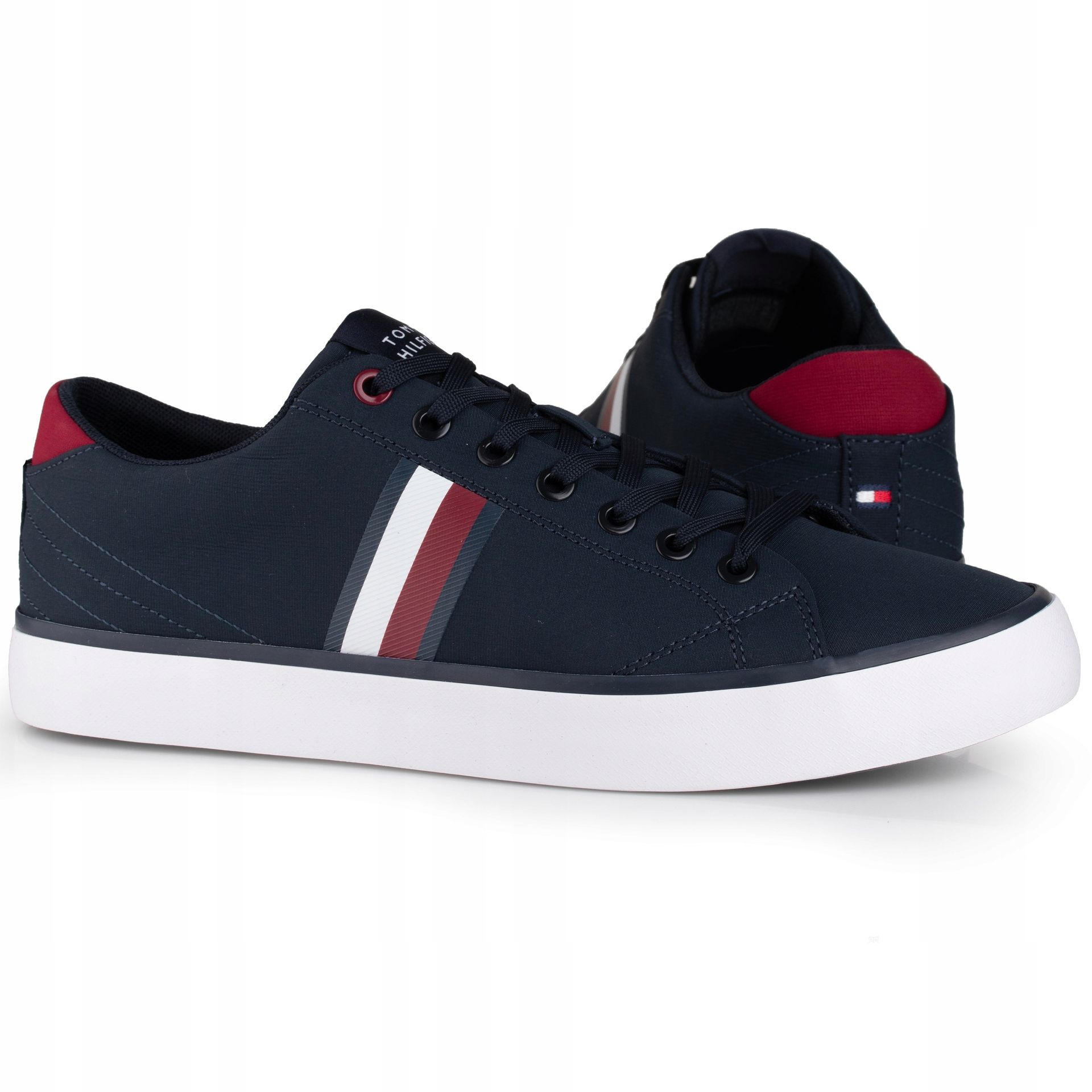 Buty trampki Tommy Hilfiger Vulc Low Stripes Mesh FM0FM04946 Desert Sky