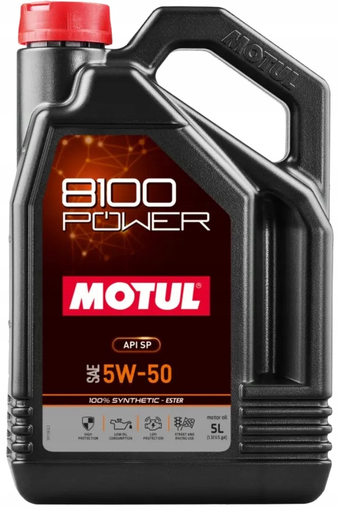 Motul 8100 Power 5W50 5L Sport Ester 100% Syntetyk 2024 r