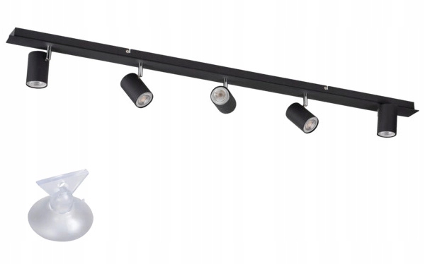 Kanlux Lampa Sufitowa Led Oprawa Ścienna Kinkiet 5x GU10 Evalo Czarny Mat