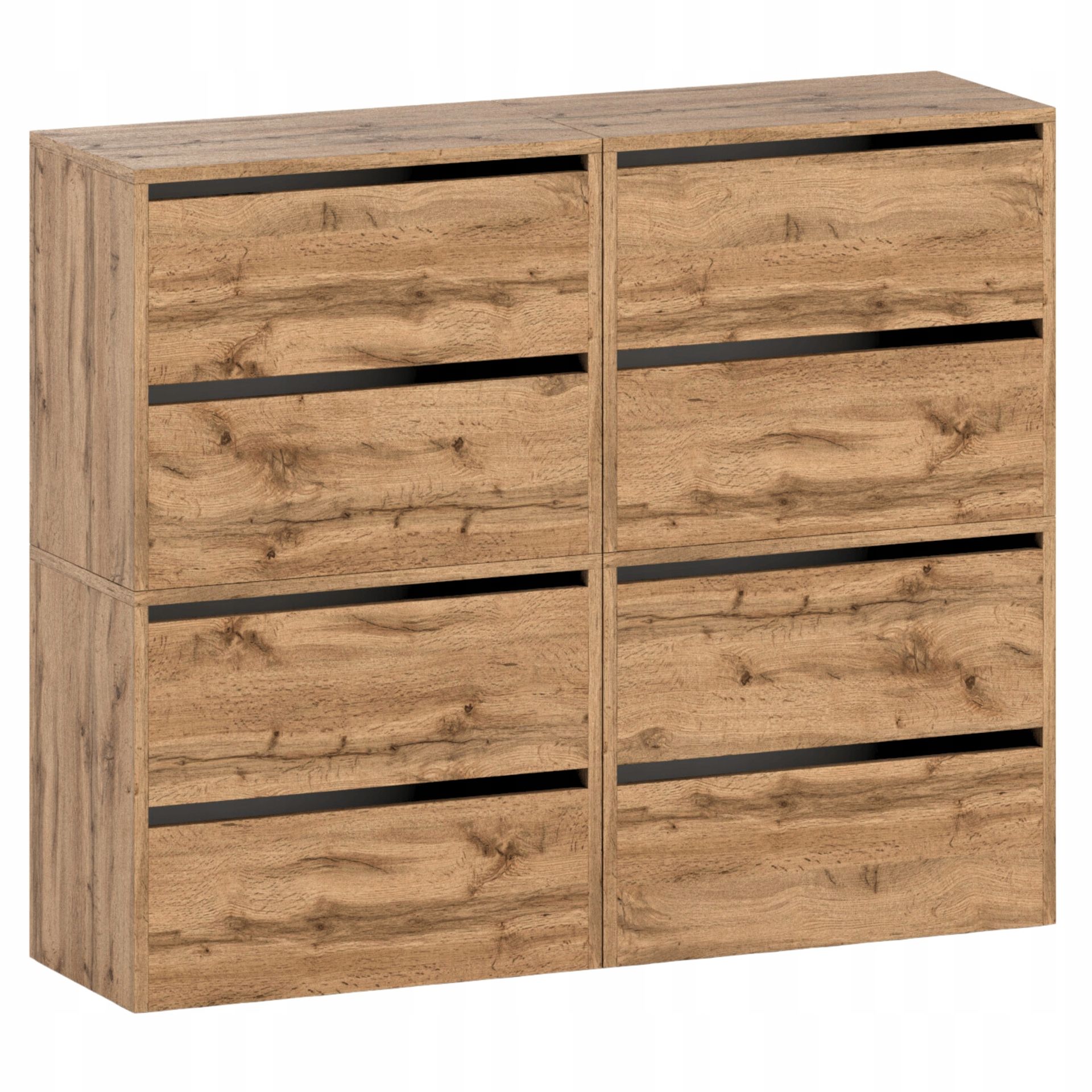 Szafka na Buty Wysoka Wotan 120 CM 8 Półek Regał Stojak Bez Siedziska Loft