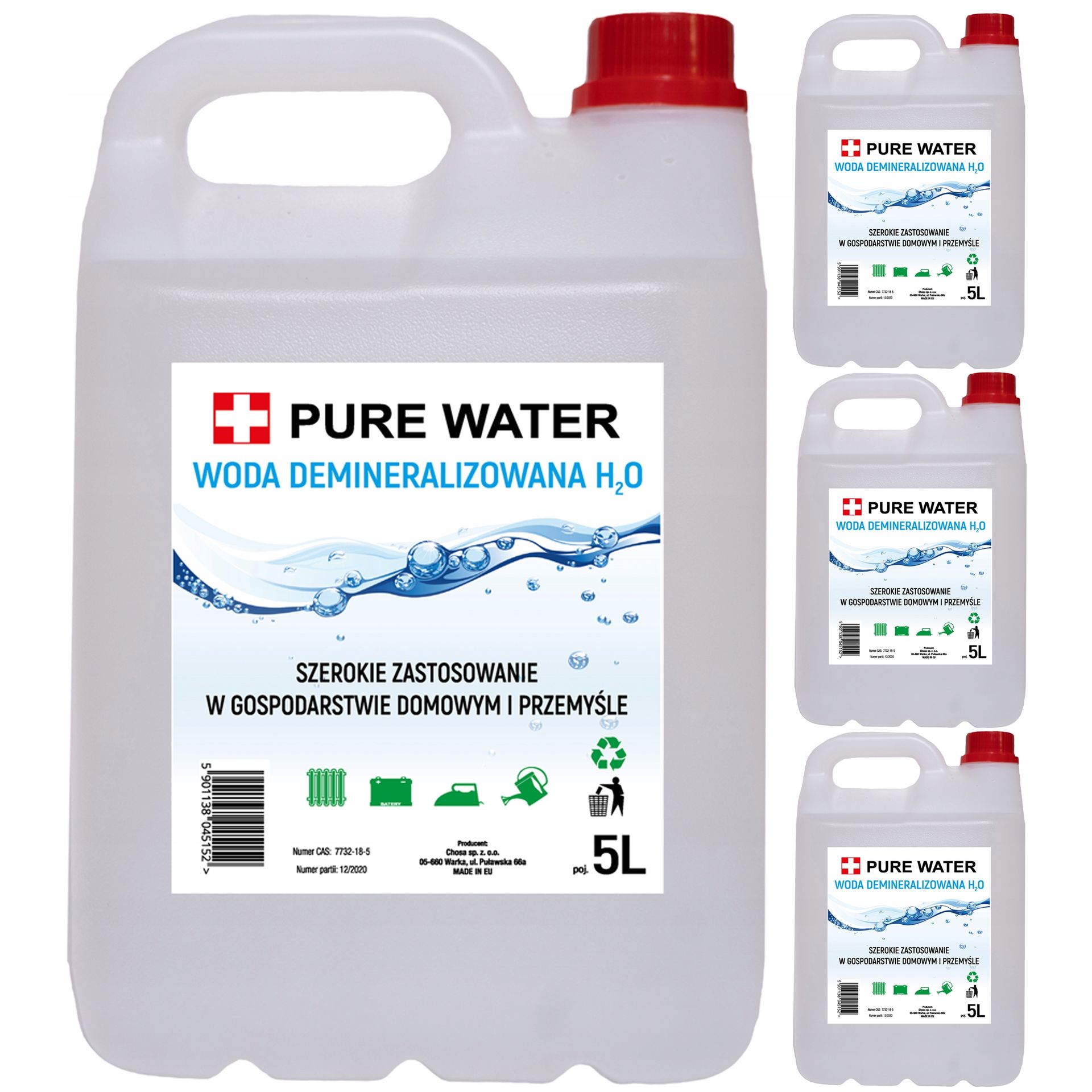Woda Destylowana Demineralizowana 20L (4x5L)
