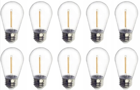 10szt Żarówka E27 Led filament 1W Kulka do girland