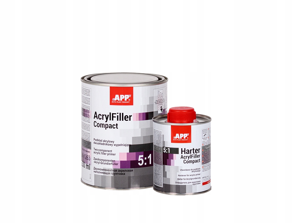 Podkład akrylowy Szary 0,83L utwardzacz 0,17L App AcrylFiller Compact 5:1