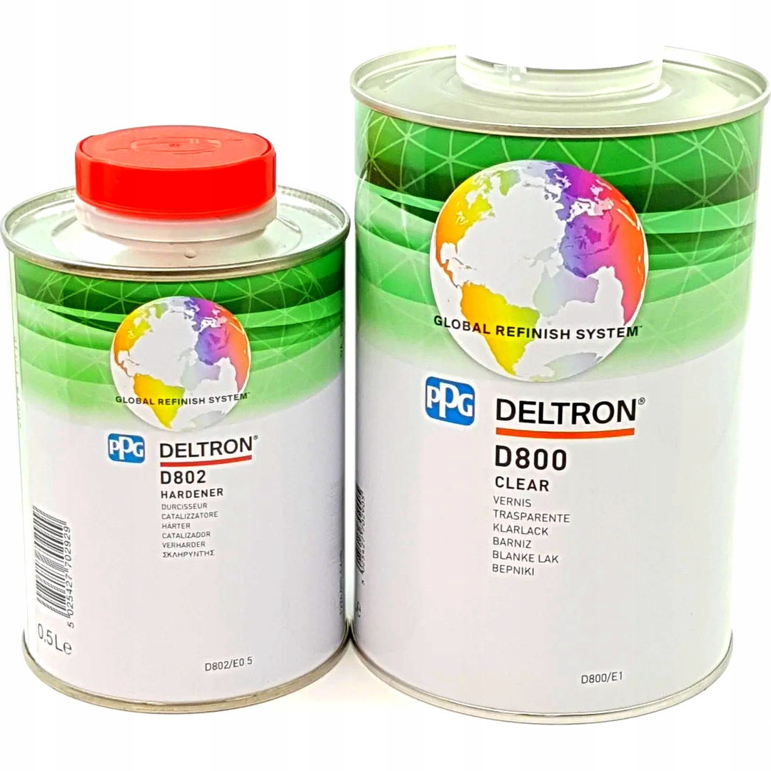 Lakier bezbarwny z utwardzaczem Ppg D800 100ml+50ml