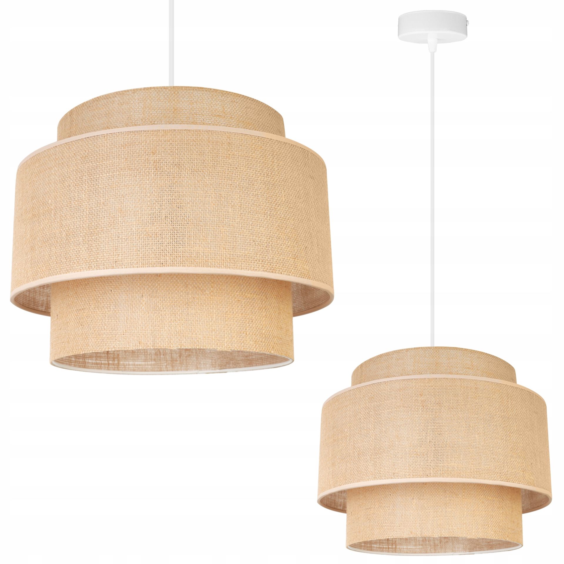 Lampa Wisząca Żyrandol Sufitowa Pojedyncza Abażur Boho Juta Nowoczesny