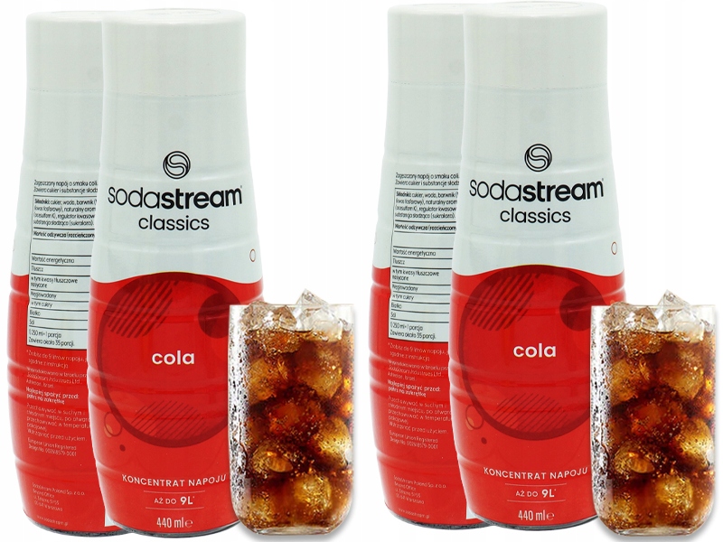 2x Syrop Koncentrat Cola Classic Do Saturatora Sodastream 9L Napoju z 440ml