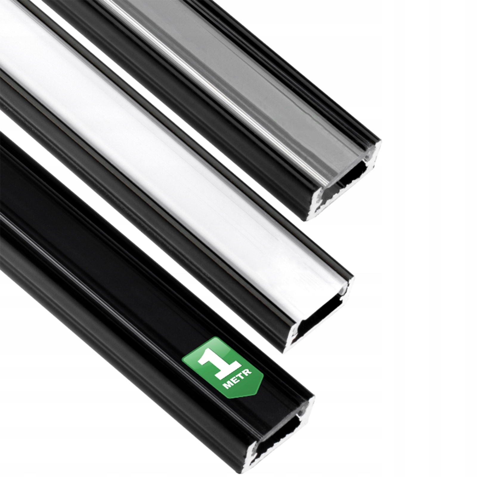 Profil Aluminiowy do Taśm Led Natynkowy Czarny 1m