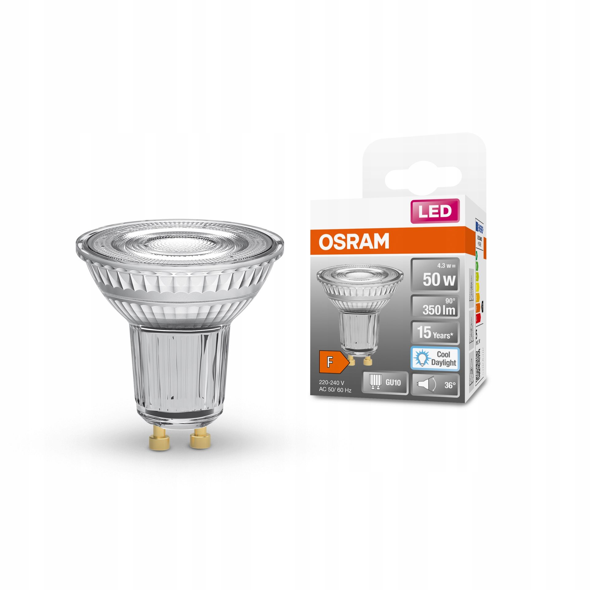 Osram Żarówka Led 4,3 W 50 W GU10 350lm 36°