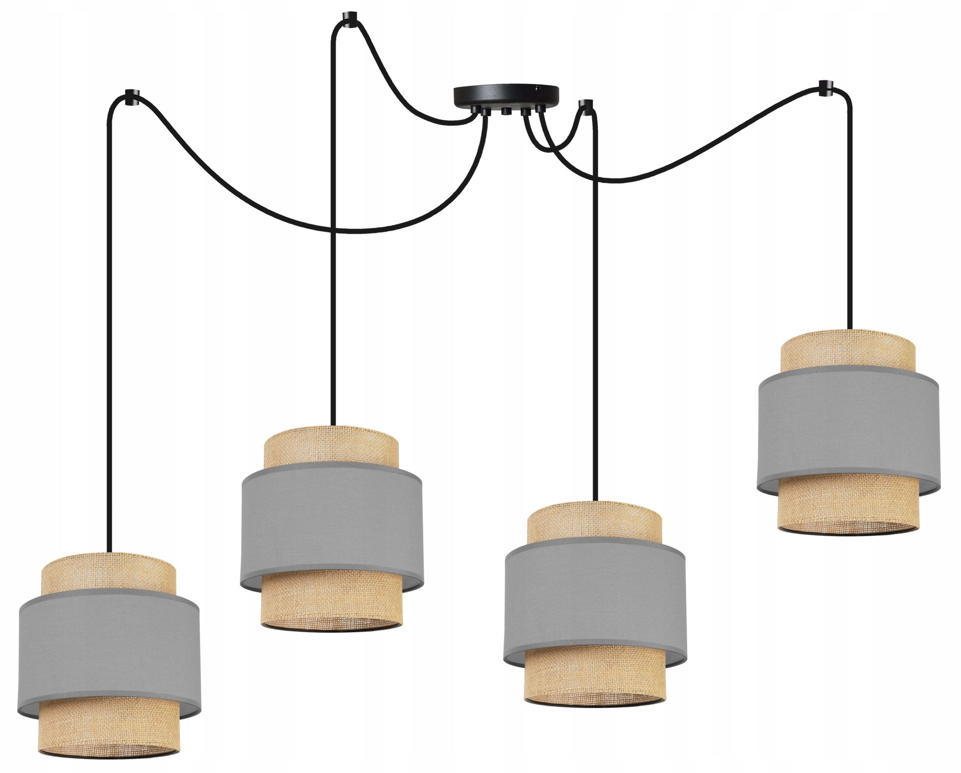 Lampa Sufitowa Wisząca Żyrandol Pająk Loft Abażur Boho Juta Do Salonu