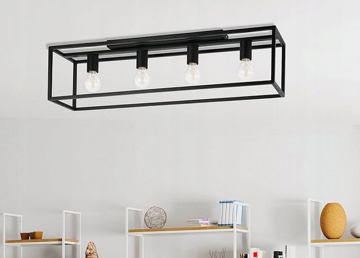 Lampa sufitowa wisząca Inspire Eldrick czarna 4 x E27 850mm 85cm