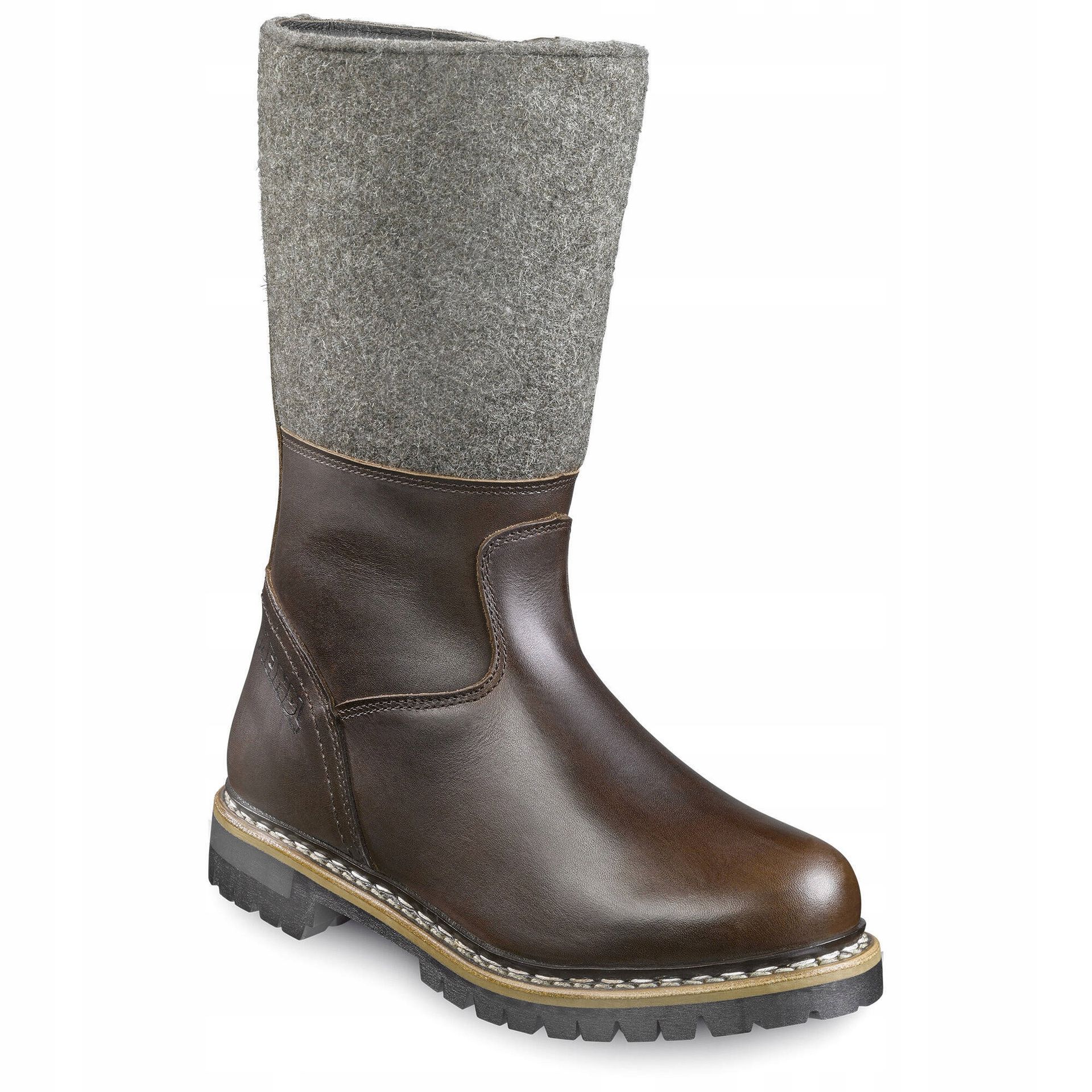 Buty zimowe za kostkę skórzane Meindl Filzmoos 7704/46 Ciepłe Kozaki Wełna