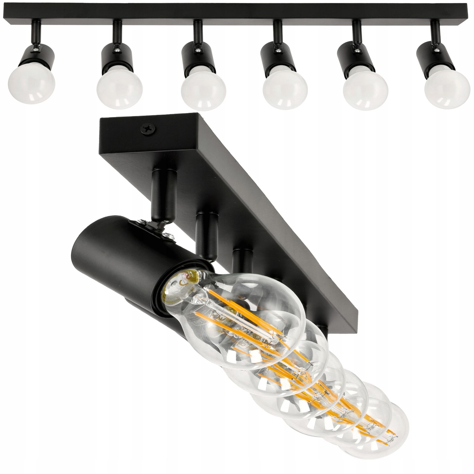 Lampa Sufitowa Led Szyna Regulowana 6x E27 Loft