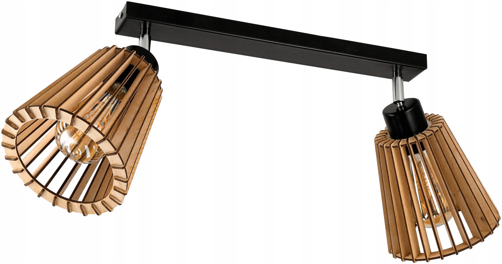 Lampa Wisząca Sufitowa Żyrandol Drewniana Led E27
