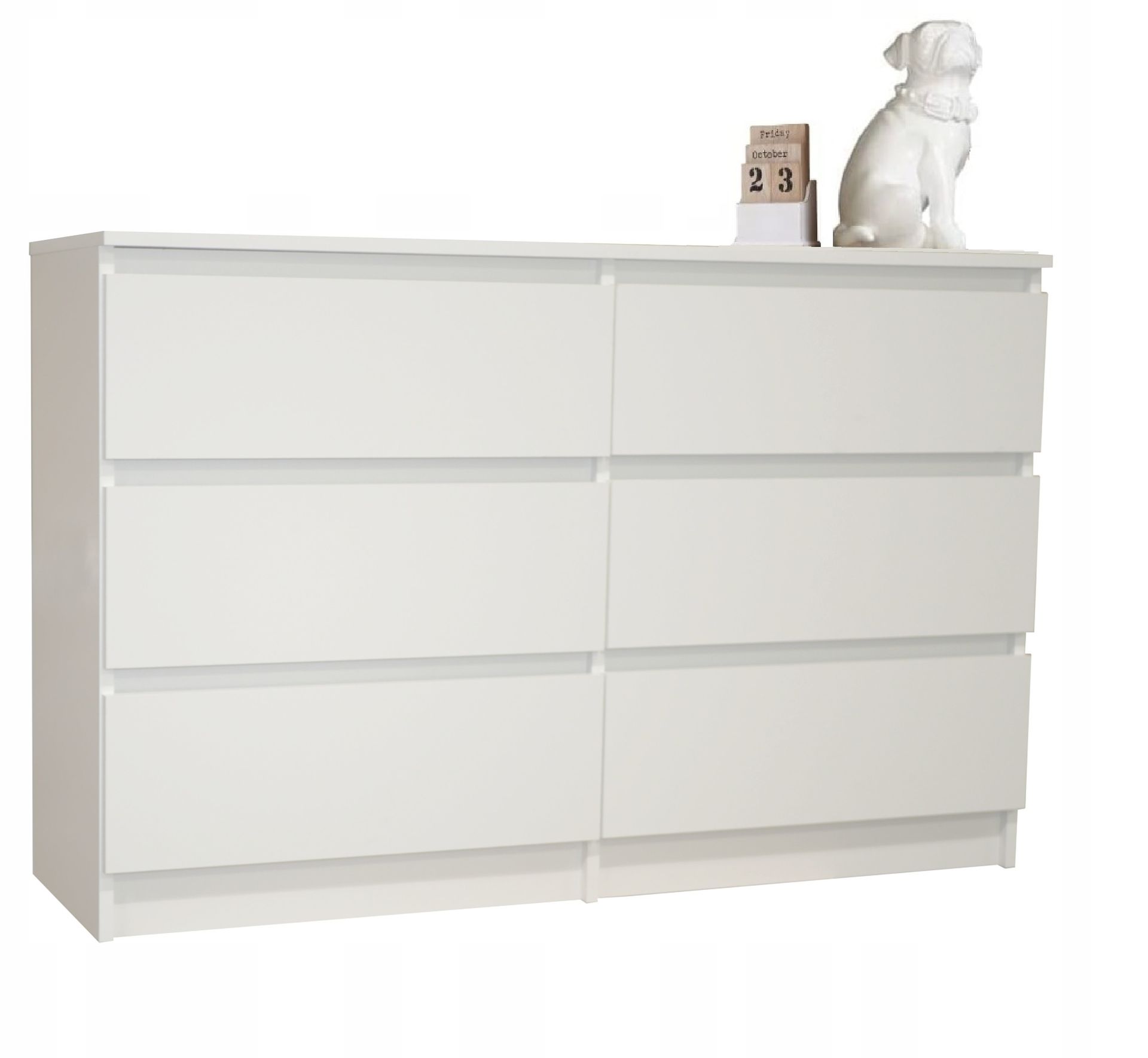 Komoda 100 CM Coco, Szafka, Salon Biała 6 Szuflad