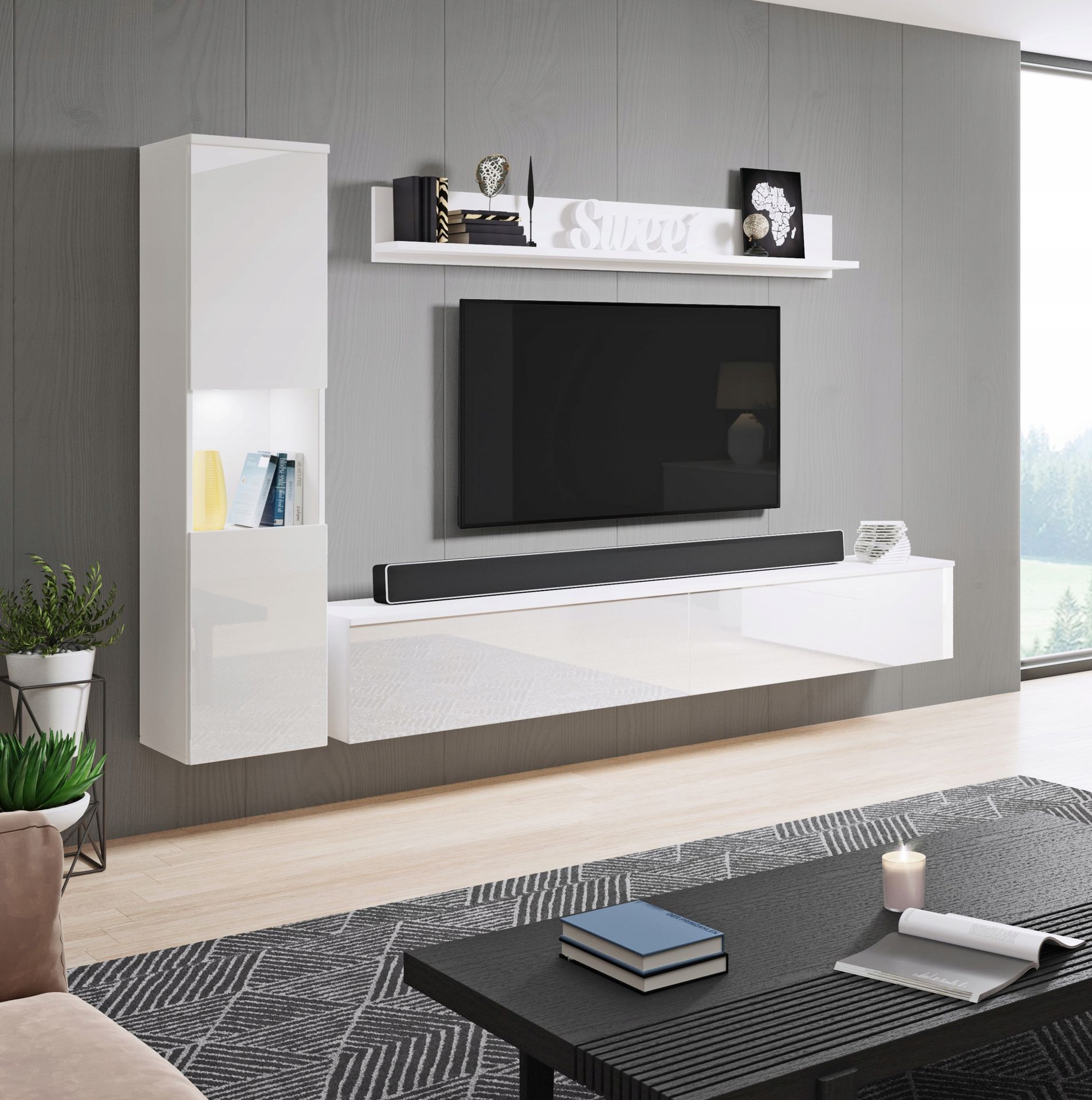 Opinie o Zestaw mebli do salonu meblościanka szafka rtv 180