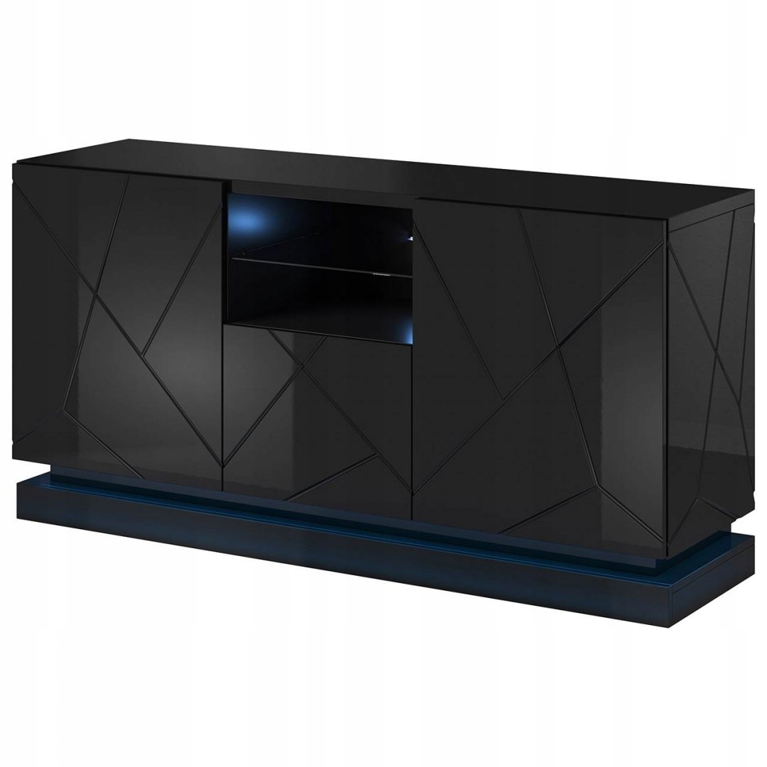 Komoda Qiu 150 czarny połysk do każdego wnętrza.