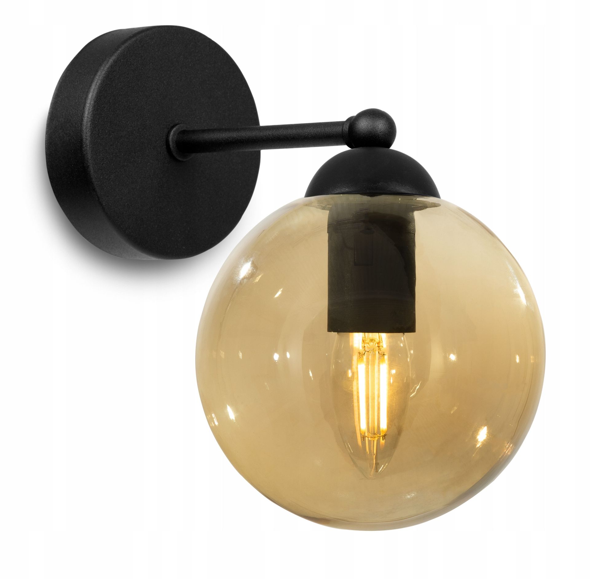 Lampa Ścienna Szklana Kula Kinkiet Led