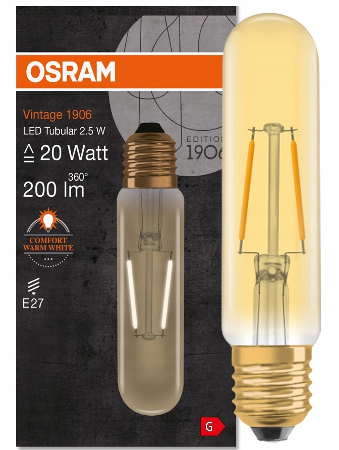 Osram Led Vintage tuba 2.5 20W E27 2000K