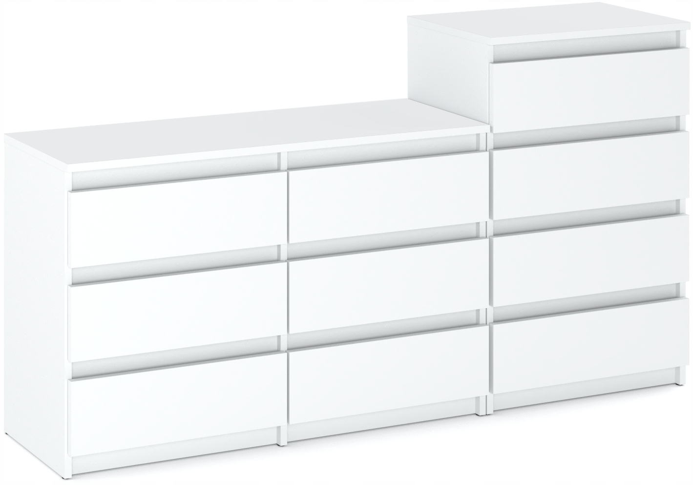 Nowoczesna Komoda SZAFKA10 szuflad 160CM Biały Mat