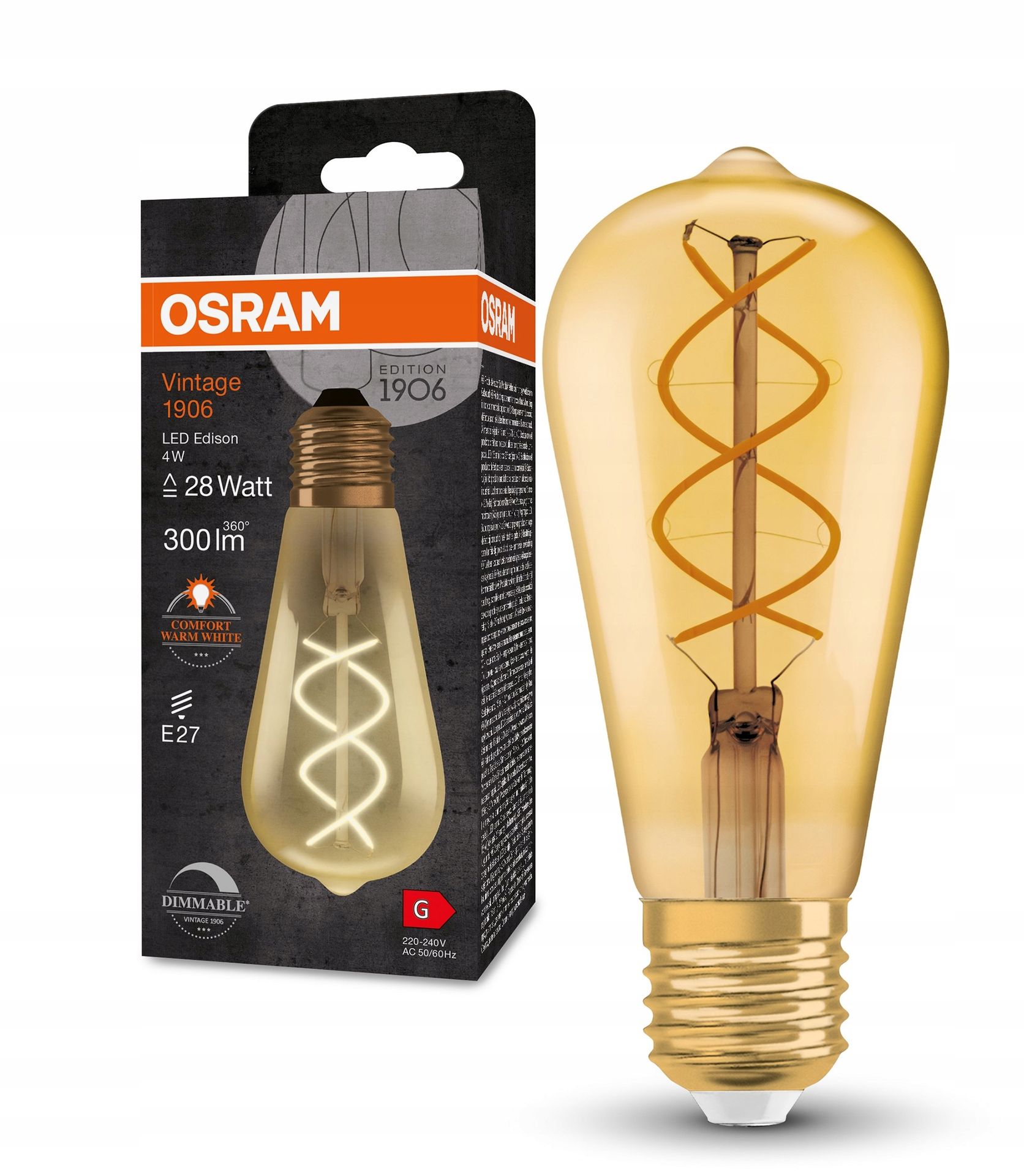 Osram żarówka Led Vintage Edison 4W 2000K E27 300lm DIM