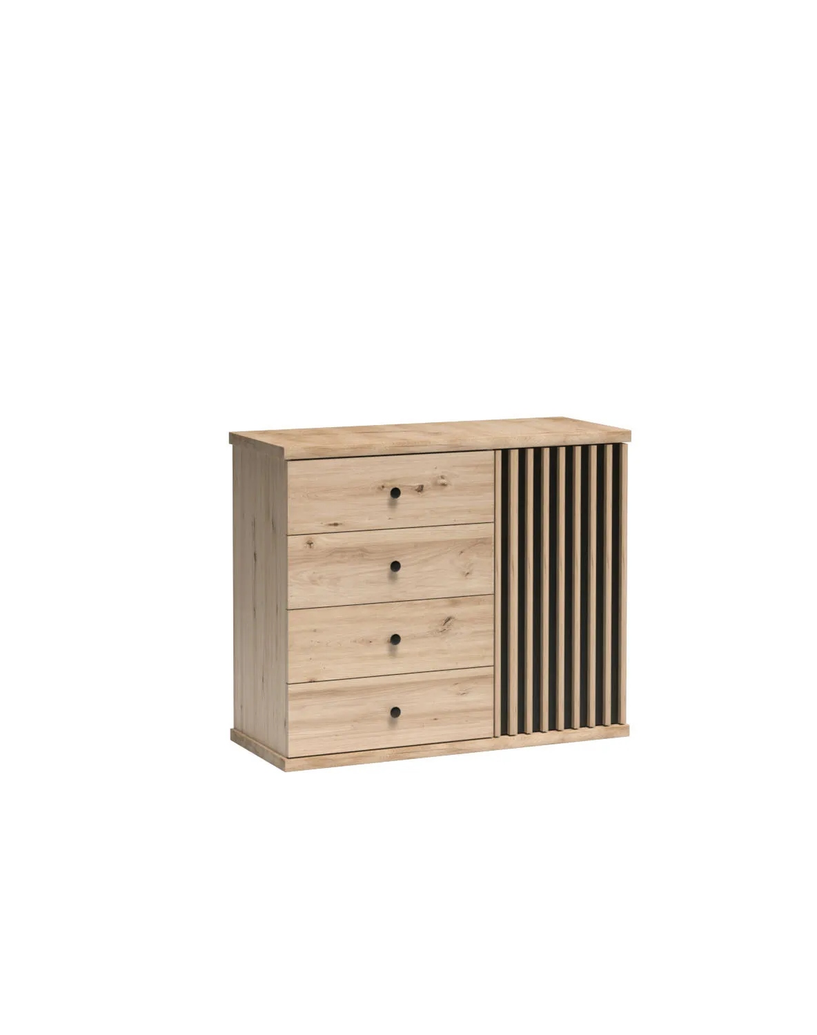 Nowoczesna komoda lamelami Cali C-5 dąb artisan