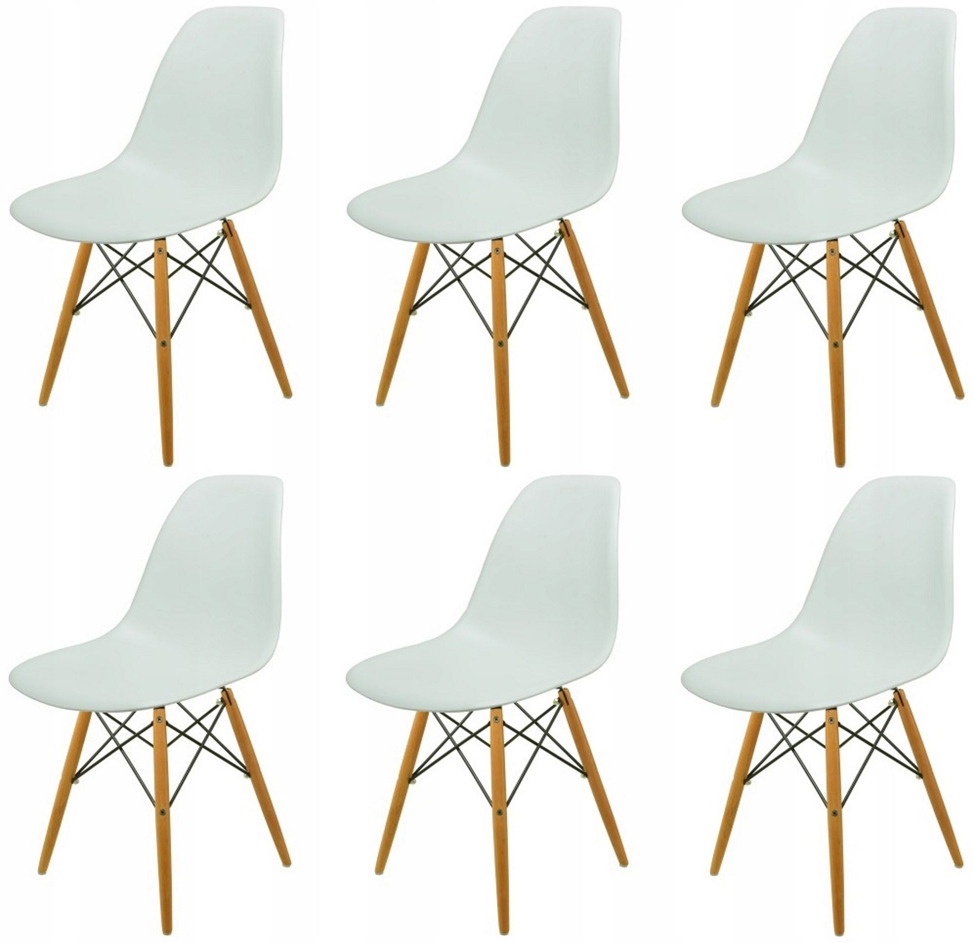 Zestaw 6 Krzeseł Design Dsw France Biały
