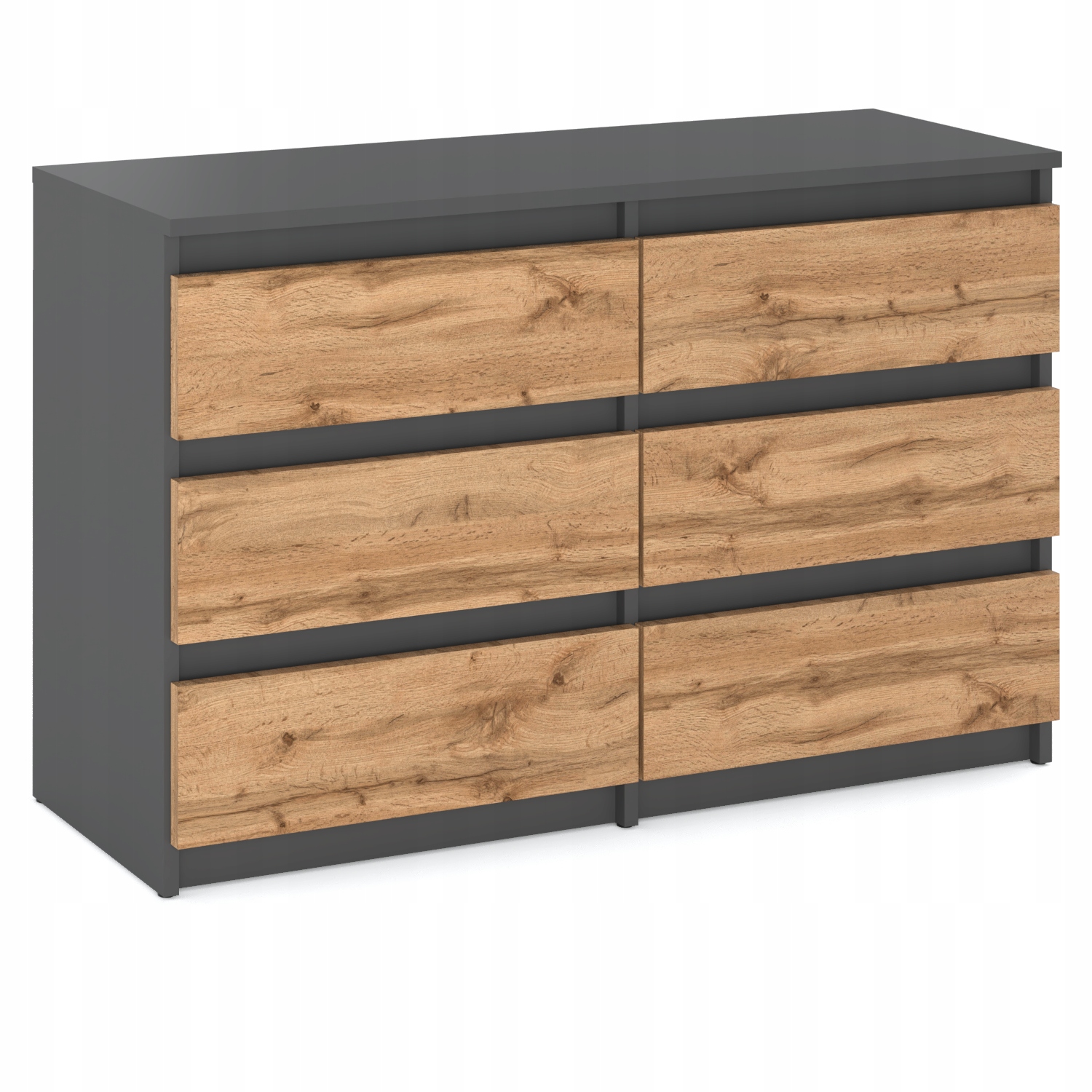 Komoda Z Szufladami Szafka Rtv Loft Szara Wotan 100CM 6S Meble Do Salonu