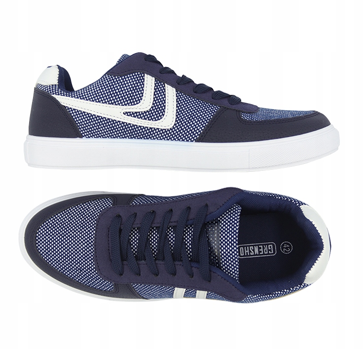 Buty Sportowe Trampki Męskie Damskie Biała Podeszwa Granatowe Sneakersy